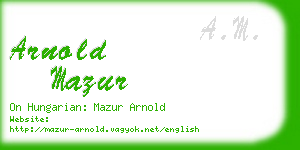 arnold mazur business card
